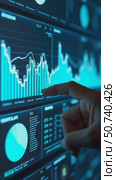 Business finance data analytics graph. Financial management technology. Advisor using KPI Dashboard on virtual touch screen. Стоковое AI-видео, аниматор Sergey Grishin / Фотобанк Лори