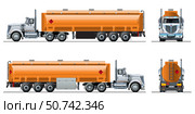 Vector realistic tanker truck template isolated. Стоковая иллюстрация, иллюстратор Александр Володин / Фотобанк Лори