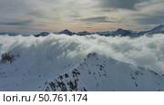 Snow Alp mountain range landscape. Стоковое видео, видеограф Михаил Коханчиков / Фотобанк Лори