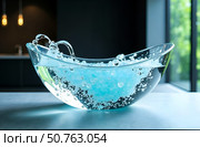 The transparent large sink. Стоковое AI-изображение, AI-художник Галина Эмберг / Фотобанк Лори