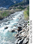 River rapids flowing near the mountain. North Ossetia. Стоковое фото, фотограф Жанна Гапанович / Фотобанк Лори