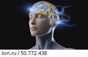 Brain activity showing energy flowing through neural connections. Стоковое AI-видео, аниматор Юрий Поздников / Фотобанк Лори