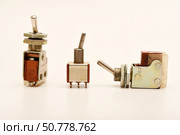 Electronic toggle switches. Electrical switches. Devices for switching in electronic devices. Стоковое фото, фотограф Valeriy Lushchikov / Фотобанк Лори
