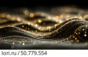 Abstract gold and silver energy wave flowing. Стоковое AI-изображение, AI-художник Boris Vasilenko / Фотобанк Лори