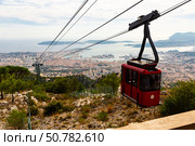 Photo of cable car to Mount Faron, Toulon, France (2021 год). Стоковое фото, фотограф Яков Филимонов / Фотобанк Лори