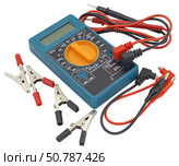 Цифровой мультиметр и радиоэлементы на белом фоне. Digital  multimeter on a white background. Стоковое фото, фотограф Татьяна Д / Фотобанк Лори
