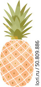 Pastel pineapple illustration on white background, tropical flair. Стоковое AI-изображение, AI-художник Ольга Невская / Фотобанк Лори