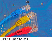 Разноцветные сетевые кабели. Network Ethernet Cables. Стоковое фото, фотограф Татьяна Д / Фотобанк Лори