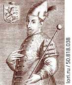 Федор Иванович, великий князь Московии, 1596, гравюра Джакомо Франко. Стоковая иллюстрация, иллюстратор Retro / Фотобанк Лори