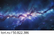 A Stunning Cosmic Nebula in Beautifully Vibrant Colors Within the Vastness of Space. Стоковое AI-видео, аниматор Лариса Пономарева / Фотобанк Лори
