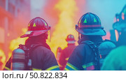 Brave Firefighter Squad Facing Inferno. Стоковое AI-видео, аниматор Данила Большаков / Фотобанк Лори