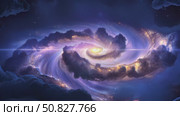 A Mystical Galaxy Scene featuring a stunning Nebula and sparkling Stars in a vast space. Стоковое AI-видео, аниматор Лариса Пономарева / Фотобанк Лори