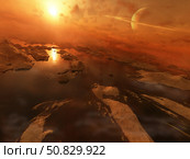 Titan boasts liquid hydrocarbon lakes at its north pole Steven Hobbs/Stocktrek Images (2015 год). Стоковое фото, агентство ТАСС / Фотобанк Лори