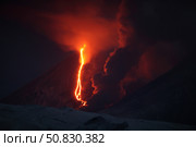 Nighttime eruption of Kliuchevskoi Volcano, Russia. Стоковое фото, фотограф Richard Roscoe/Stocktrek Images / ТАСС / Фотобанк Лори
