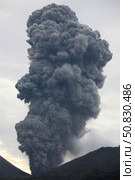 Ash cloud rising from Tompaluan crater at Lokon-Empung volcano, Indonesia. Стоковое фото, фотограф Richard Roscoe/Stocktrek Images / ТАСС / Фотобанк Лори