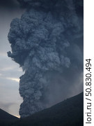 Ash cloud rising from Tompaluan crater at Lokon-Empung volcano, Indonesia. Стоковое фото, фотограф Richard Roscoe/Stocktrek Images / ТАСС / Фотобанк Лори