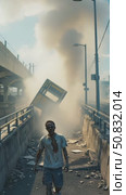 Undead Wanderer in Post-Apocalyptic Wasteland. Стоковое AI-видео, аниматор Данила Большаков / Фотобанк Лори
