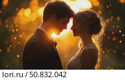 Golden Hour Embrace: Lovers' Serene Connection. Стоковое AI-видео, аниматор Данила Большаков / Фотобанк Лори