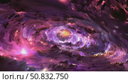 A stunning and mesmerizing cosmic swirl of purple nebula beautifully created in space. Стоковое AI-видео, аниматор Лариса Пономарева / Фотобанк Лори