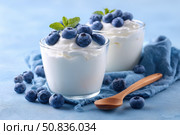Fresh Berry Trifle in Glasses. Dessert with Blueberries and Whipped Cream. Layered Yogurt with Berry Fruits. Berry Pudding Glass Jars. Food Marketing, Recipe Design. Colorful Sweet Treat. Fruity Quark. Стоковое AI-изображение, AI-художник Марина Демидюк / Фотобанк Лори