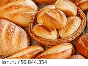 Fresh baked bread. Assorted bakery products loafs of bread and rolls... Стоковое фото, фотограф Андрей Армягов / Фотобанк Лори