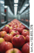 Freshly Harvested Apples on a Conveyor Belt. Стоковое AI-видео, аниматор Sergey Grishin / Фотобанк Лори