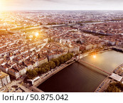 Aerial view of Lyon (2018 год). Стоковое фото, фотограф Яков Филимонов / Фотобанк Лори