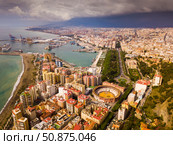 Aerial view of Malaga (2019 год). Стоковое фото, фотограф Яков Филимонов / Фотобанк Лори