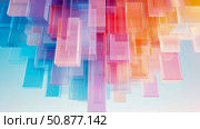Prismatic Cascade: An Abstract Symphony of Colored Crystal Rectangles for Modern Wallpaper or Presentation Graphic. Стоковое AI-изображение, AI-художник Данила Большаков / Фотобанк Лори