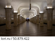 Москва.  Станция метро "Кропоткинская". Подземный вестебюль. Редакционное фото, фотограф Литвяк Игорь / Фотобанк Лори