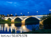 Старица. Старицкий мост через Волгу. Редакционное фото, фотограф Литвяк Игорь / Фотобанк Лори