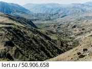 Landscape of Dagestan mountains, mountain range in haze summer Russia. Стоковое фото, фотограф Spirit River / Фотобанк Лори