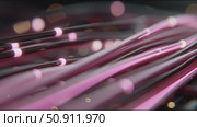 Stunning close-up of glowing fiber optic cables showcasing vibrant colors and intricate details. Стоковое AI-видео, аниматор Сергей Толмачёв / Фотобанк Лори