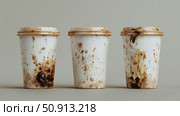 residue dirty coffee cups ai generated. Стоковое AI-изображение, AI-художник Vectorwin / Фотобанк Лори