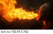 pyro fire breathing ai generated. Стоковое AI-изображение, AI-художник Vectorwin / Фотобанк Лори