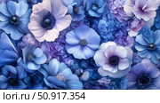 iris blue and purple floral ai generated. Стоковое AI-изображение, AI-художник Vectorwin / Фотобанк Лори