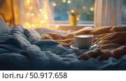 aroma coffee in bed ai generated. Стоковое AI-изображение, AI-художник Vectorwin / Фотобанк Лори