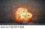 detonation wall explosion ai generated. Стоковое AI-изображение, AI-художник Vectorwin / Фотобанк Лори