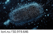 encryption disintegrating digital fingerprint ai generated. Стоковое AI-изображение, AI-художник Vectorwin / Фотобанк Лори