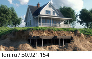 construction house with foundation ai generated. Стоковое AI-изображение, AI-художник Vectorwin / Фотобанк Лори