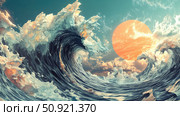 metaverse collapsing digital wave ai generated. Стоковое AI-изображение, AI-художник Vectorwin / Фотобанк Лори
