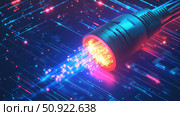 network emitting fiber optic cable ai generated. Стоковое AI-изображение, AI-художник Vectorwin / Фотобанк Лори