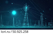 signal scanning radar energy grid ai generated. Стоковое AI-изображение, AI-художник Vectorwin / Фотобанк Лори