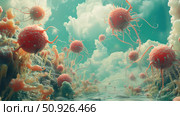 microbiome scrolling bacteria ai generated. Стоковое AI-изображение, AI-художник Vectorwin / Фотобанк Лори