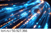 data replicating fiber optic cable ai generated. Стоковое AI-изображение, AI-художник Vectorwin / Фотобанк Лори