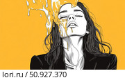 overwhelm melting businesswoman ai generated. Стоковое AI-изображение, AI-художник Vectorwin / Фотобанк Лори