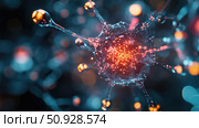 bioluminescence lighting up molecule ai generated. Стоковое AI-изображение, AI-художник Vectorwin / Фотобанк Лори