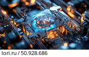 decoherence animating quantum processor ai generated. Стоковое AI-изображение, AI-художник Vectorwin / Фотобанк Лори