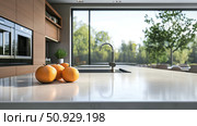 quartz kitchen counter top ai generated. Стоковое AI-изображение, AI-художник Vectorwin / Фотобанк Лори
