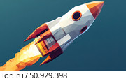 trajectory animating rocket ai generated. Стоковое AI-изображение, AI-художник Vectorwin / Фотобанк Лори